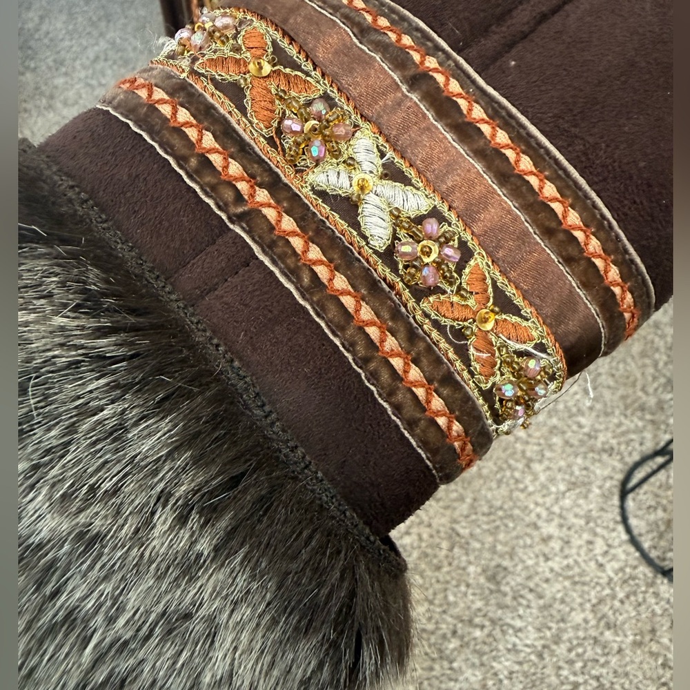 Coldwater Creek Faux Suede & Faux Fur Coat - Picture 11 of 13